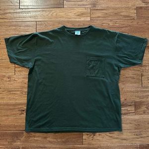 Vintage Cheetah Forest Green Oversized Pocket T-shirt Made In USA Workwear